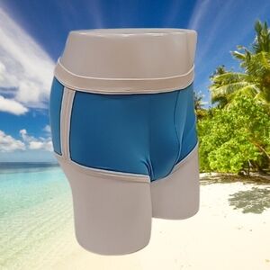 Whittall & Shon Microfiber Boxcut Swim Trunks Torquoise Small